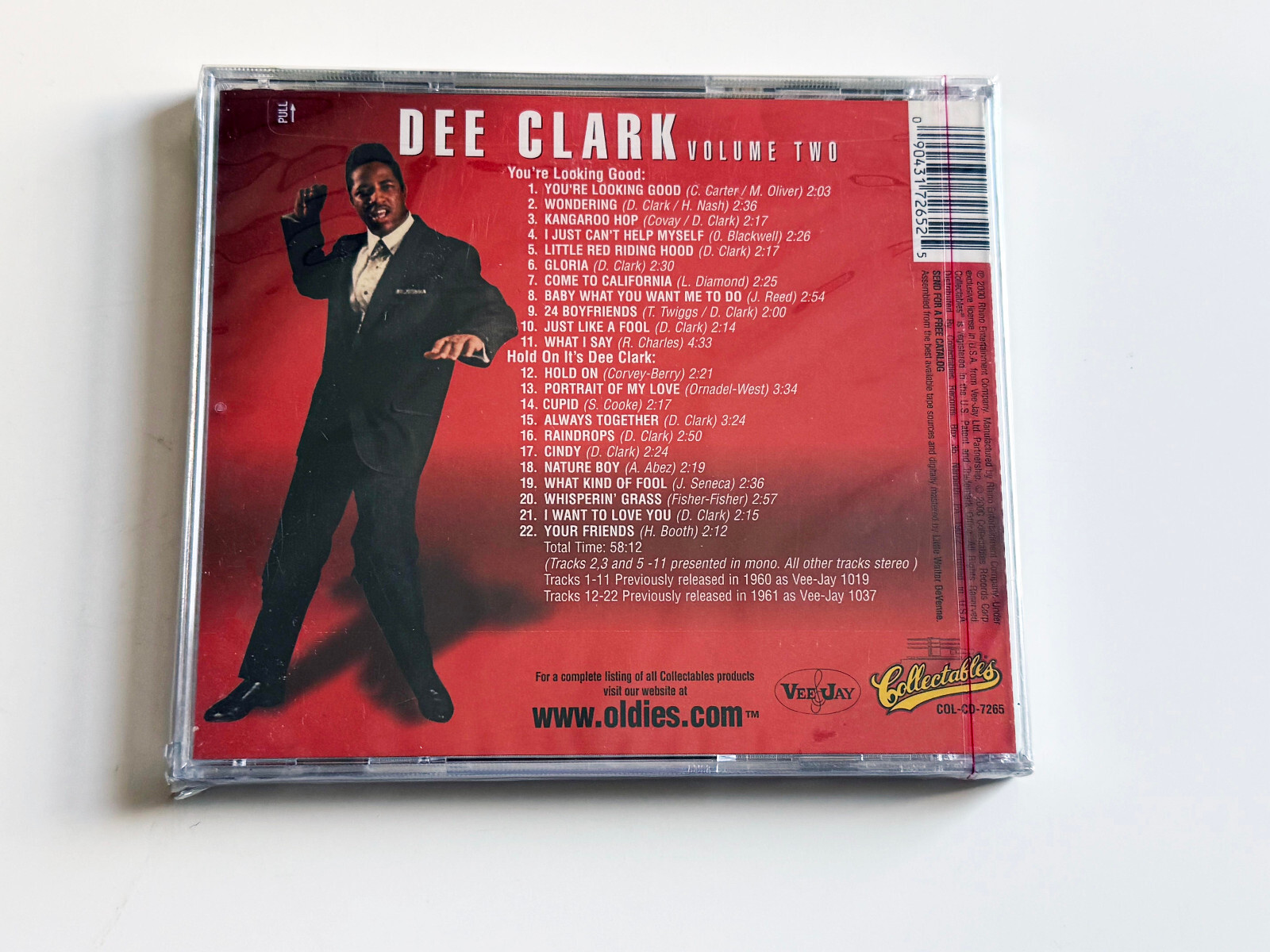 Dee Clark CD Volume Two: You're Looking Good + Hold On, It's Dee Clark BRAND NEW
