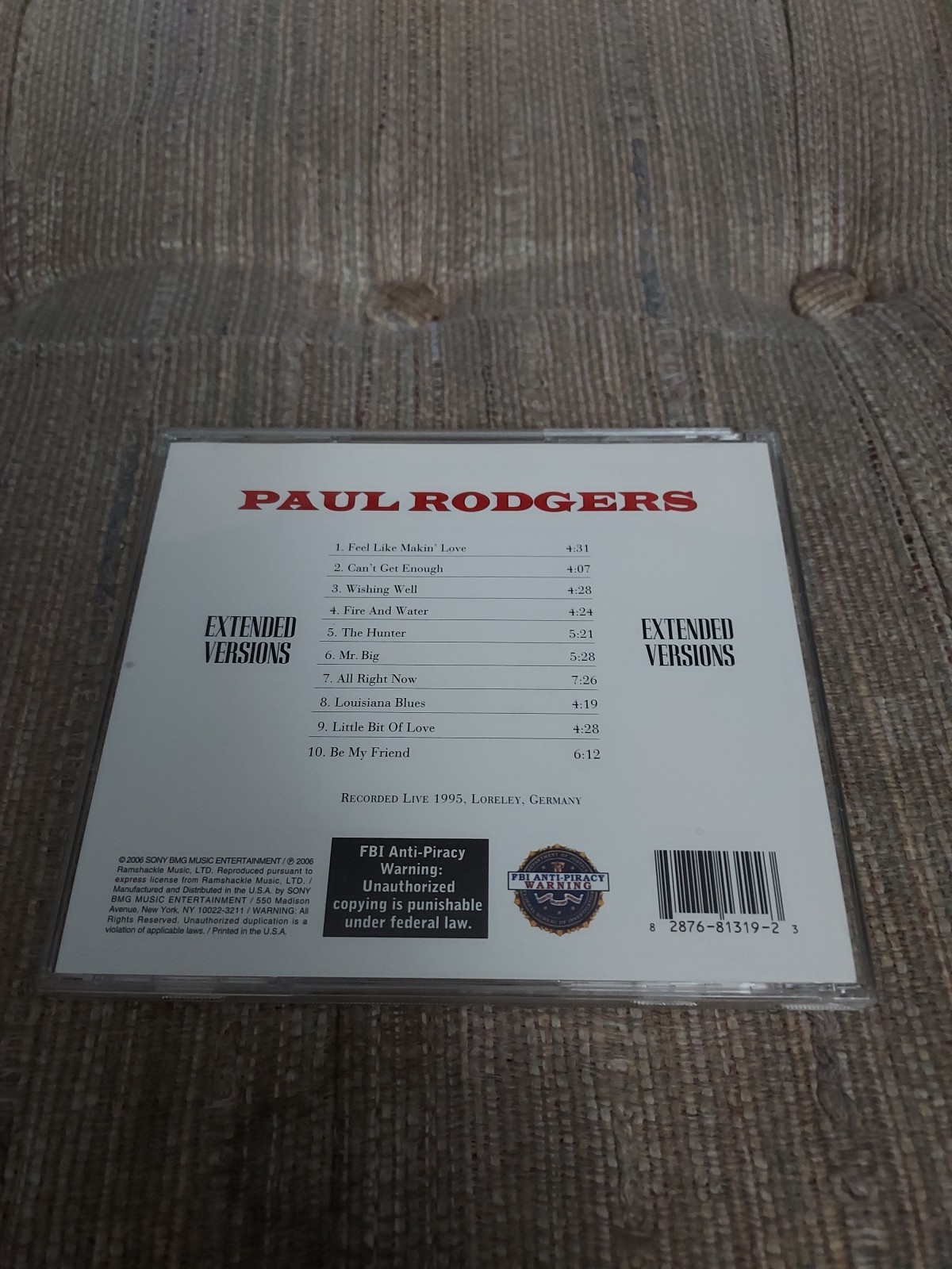 Paul Rodgers Extended Versions CD MINT 2006