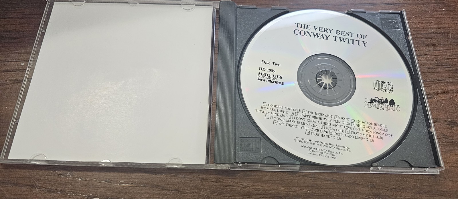 Conway Twitty - The Very Best Of Disc Two CD (MSD2-35178) Heartland Music MCA