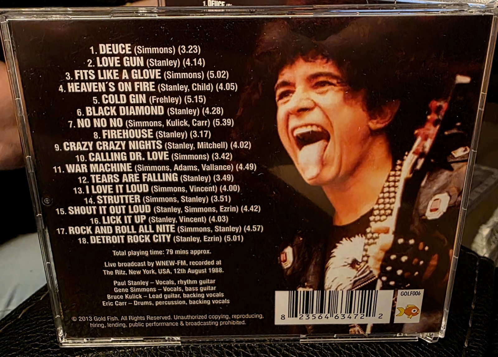 KISS " The Ritz On Fire " Cd Live August 12th 1988 Paul Stanley Gene Simmons NM