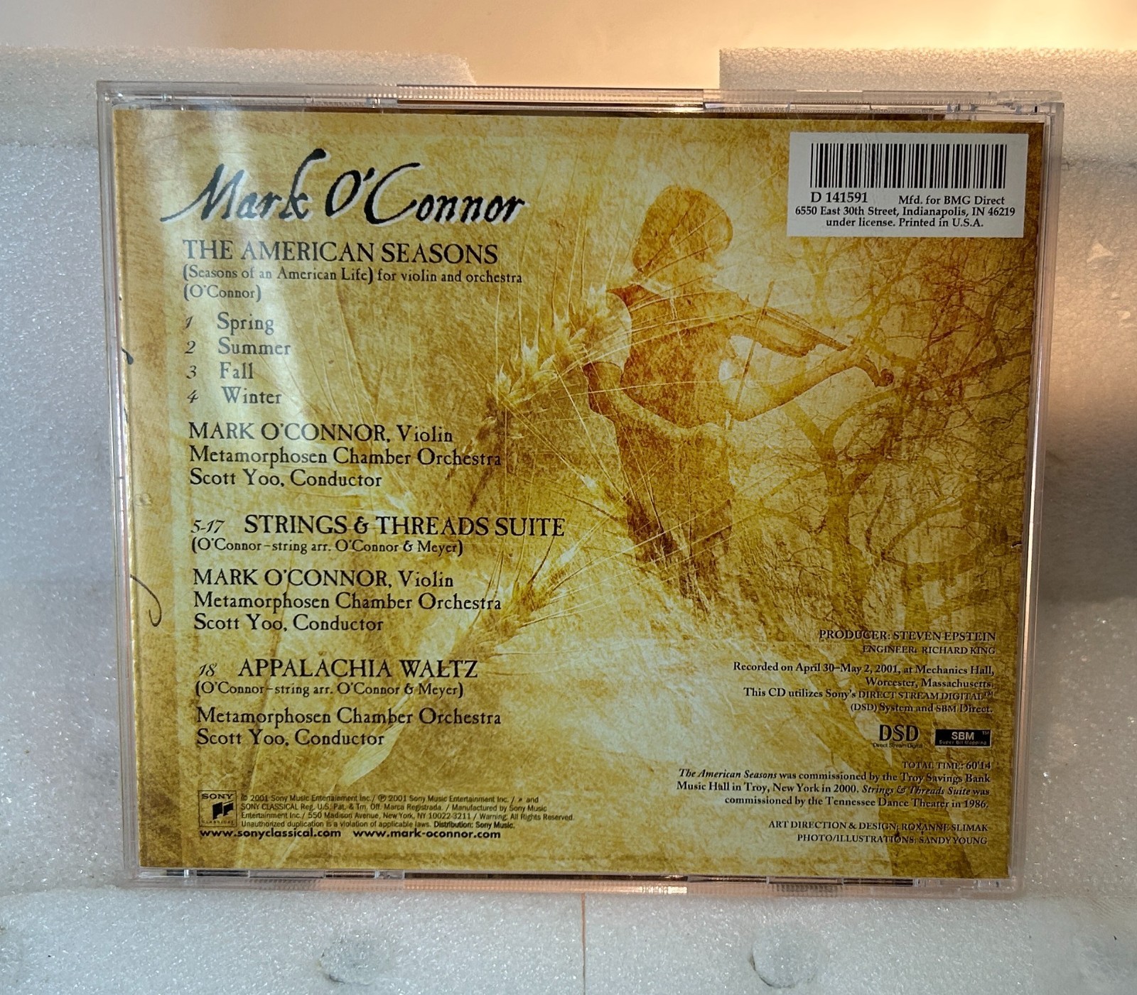 The American Seasons by Mark O'Connor (CD, 2001, Sony) W/ Case, Tested