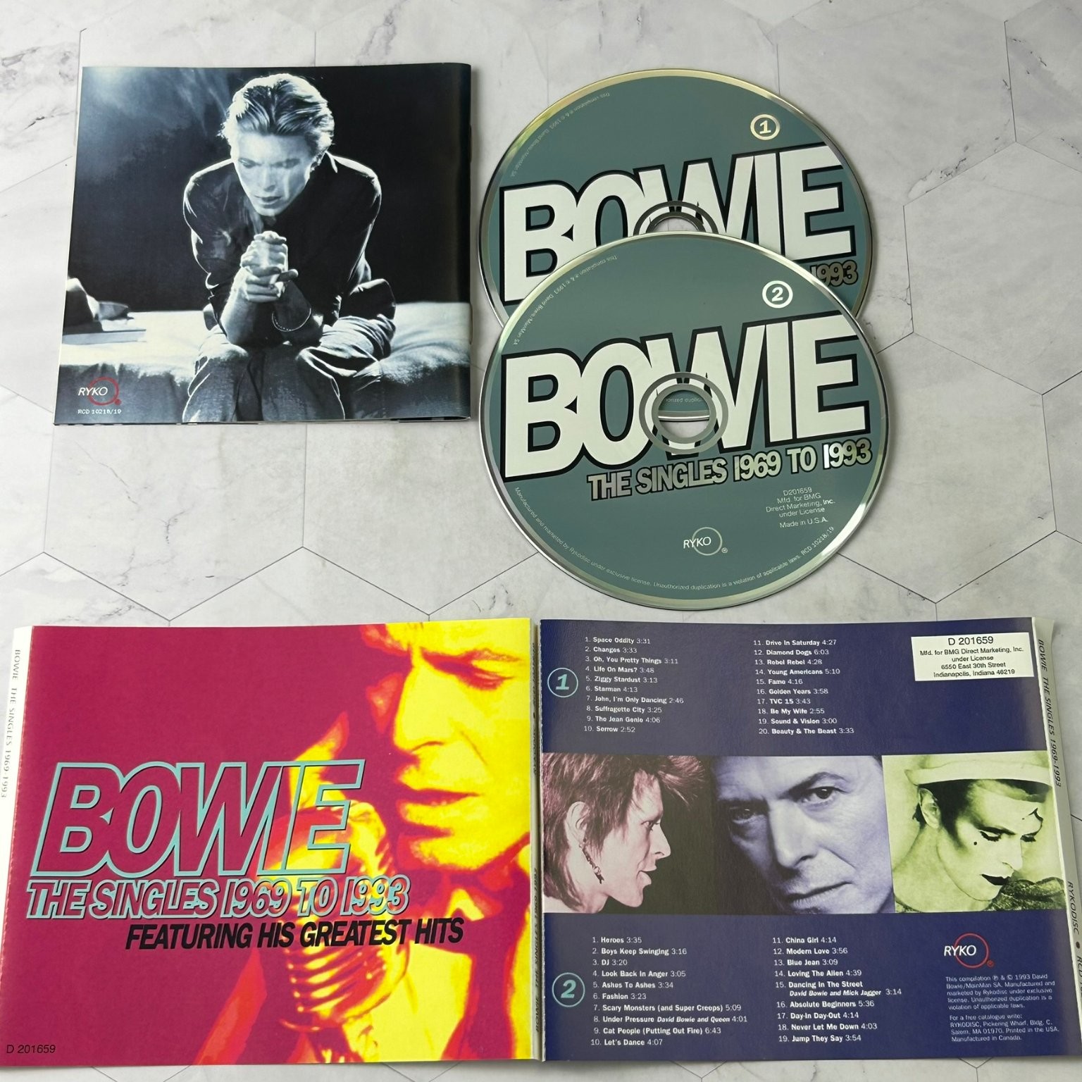 David Bowie – The Singles 1969-1993 CD 2-disc Greatest Hits Rykodisc Pop Rock