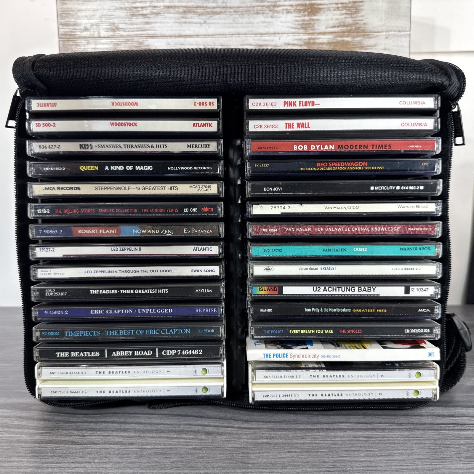 70’s & 80’s Rock CD Lot of 26 Floyd Kiss Zeppelin Eagles Beatles Petty W/Case