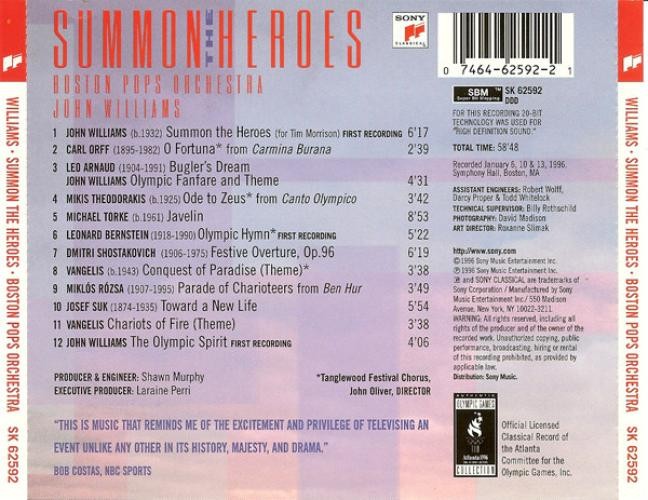 John Williams , Boston Pops Orchestra - Summon The Heroes (CD) (Good Plus (G+))