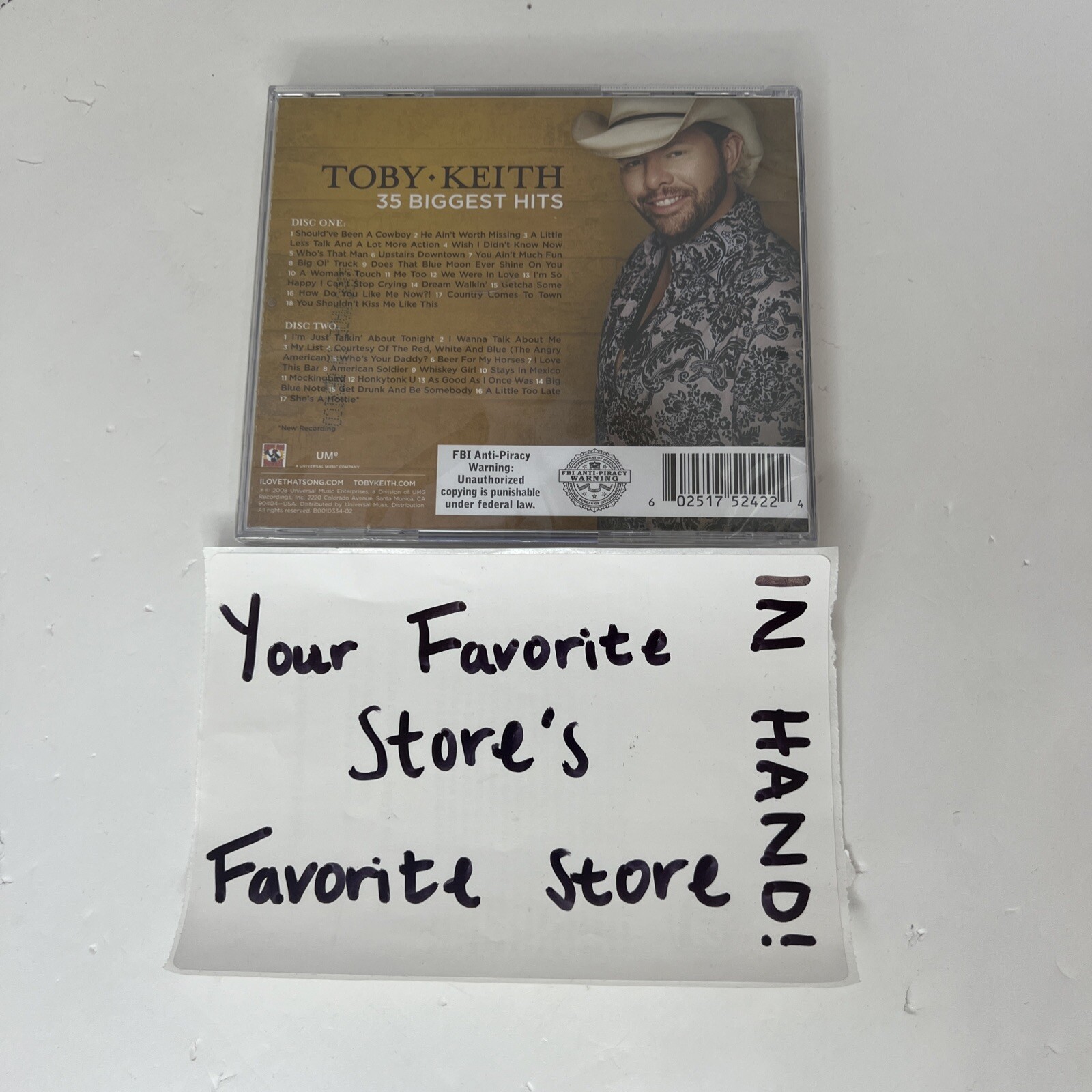 TOBY KEITH 35 BIGGEST HITS CD 35 Track 2 Disc Set - Brand New Sealed in Plastic!