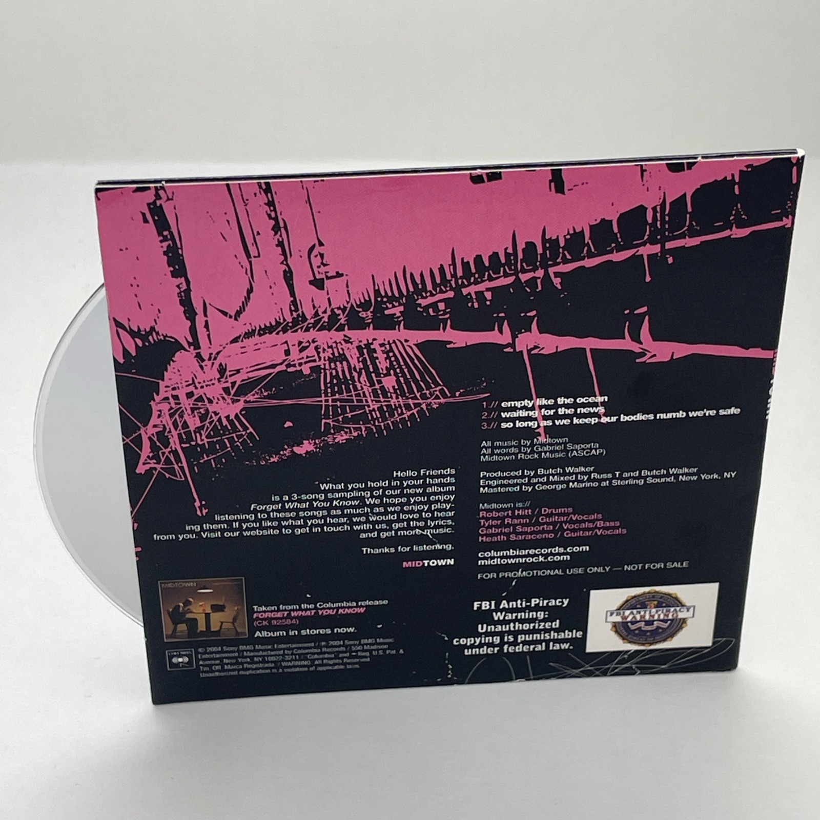 MIDTOWN - Limited 3TRK DJ PROMO SAMPLER CD 2004 Cobra Starship RARE