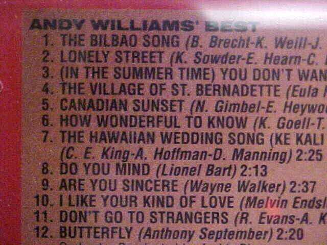 ANDY WILLIAMS CD'S LOT 1950'S Pop Vocal SEALED 2 Lp's on 1 CD unplayed CADENCE