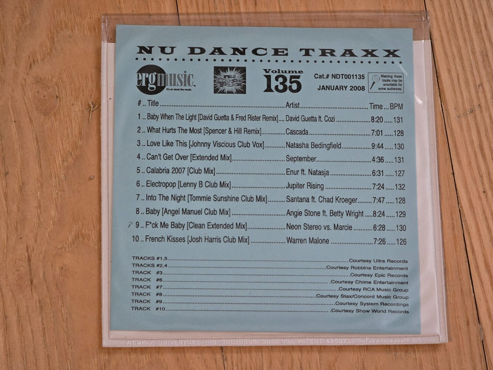 ERG Nu Dance Traxx CD, Volume 135 ~ MINT