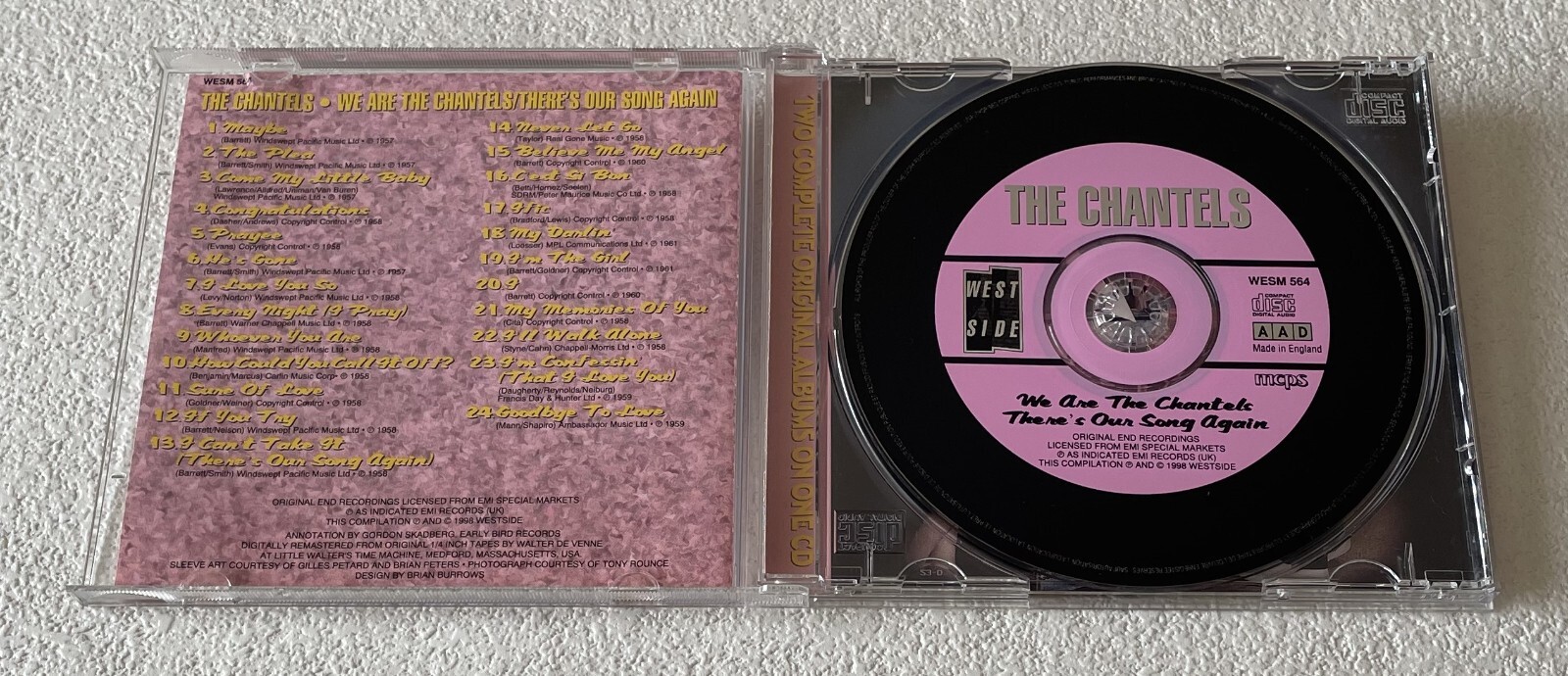 CHANTELS~WE ARE THE CHANTELS / THERE'S OUR SONG AGAIN~1998 UK 24-TRACK CD ALBUM