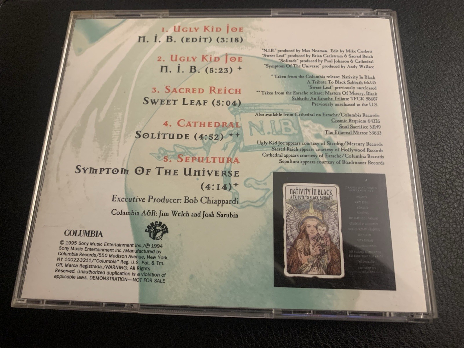Nativity in Black Radio CD Sampler Promo-Sepultura-Ugly Kid Joe- Sacred Reich