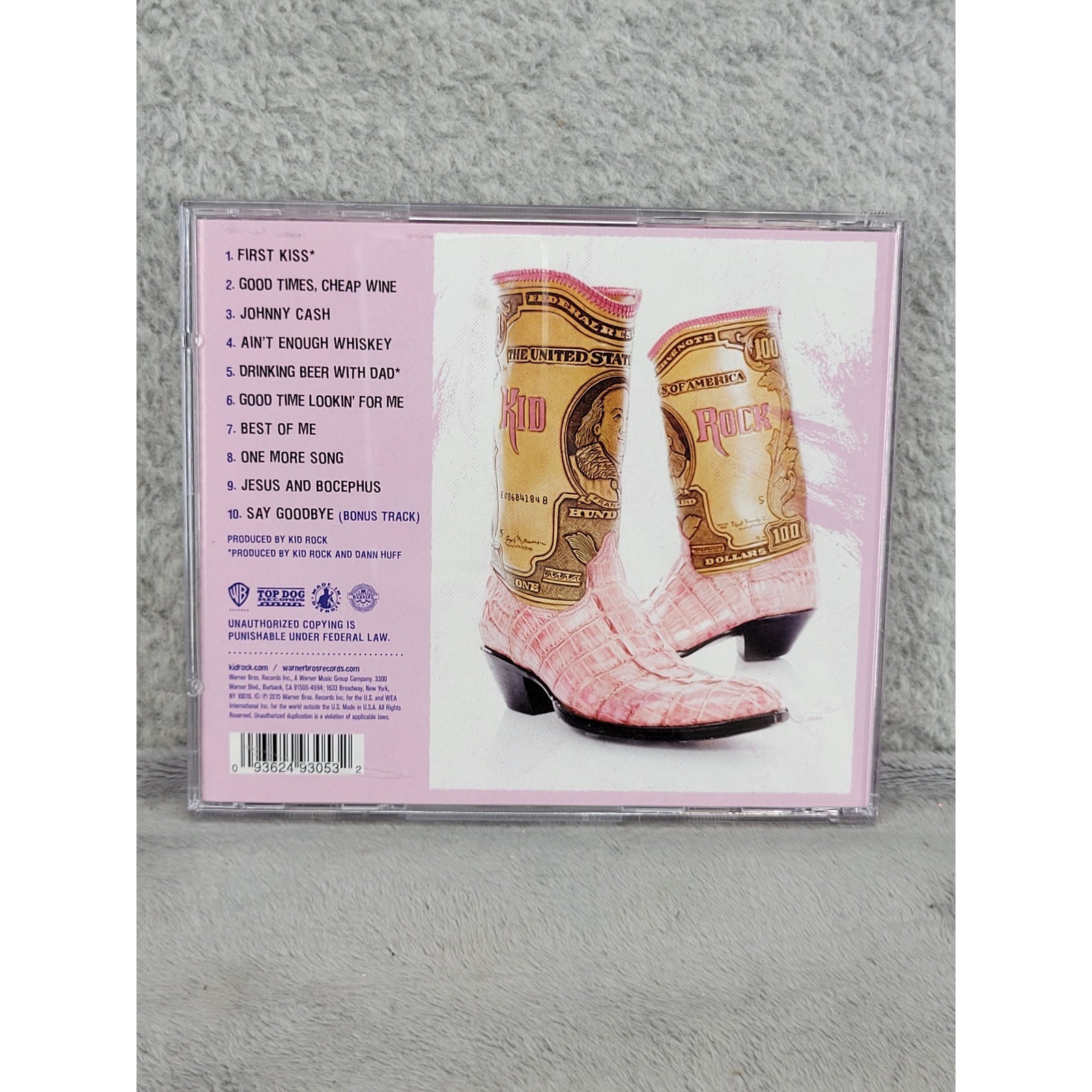 Kid Rock First Kiss CD 2015 Warner Bros 547323-2 Rock Country Bonus Track Pink