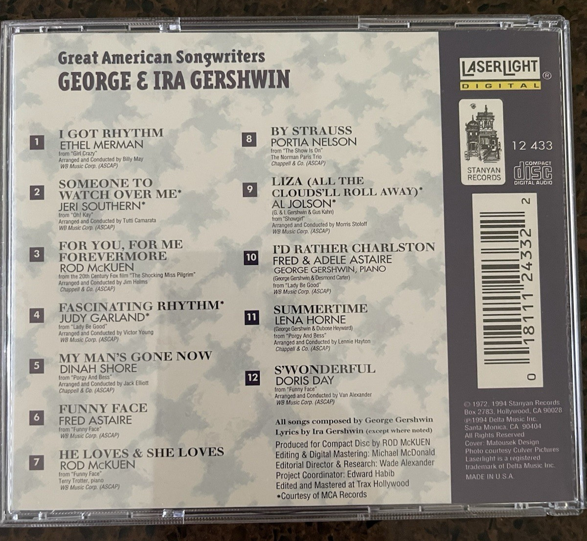 LOT of 5 Music CDs - Great American Songwriters - Berlin, Gershwin, Mercer, ....