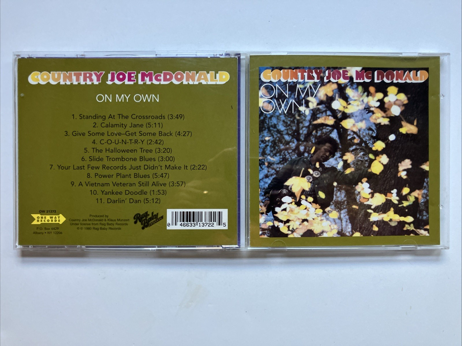 On My Own by Country Joe McDonald (CD, Apr-1997, One Way Records) Very Good