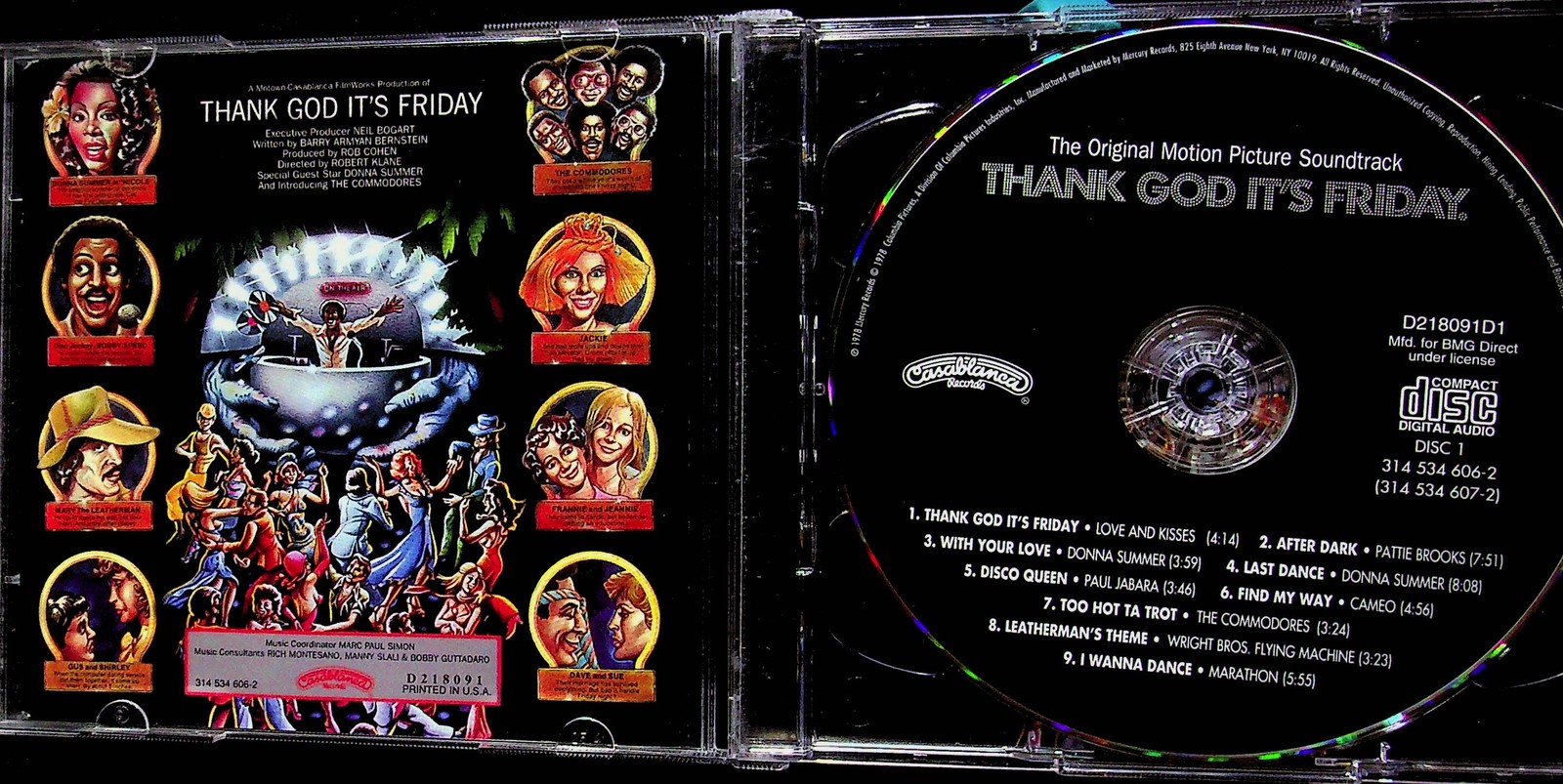 Thank God It's Friday CD Soundtrack Album Vtg 1978 Casablanca Donna Summer Movie