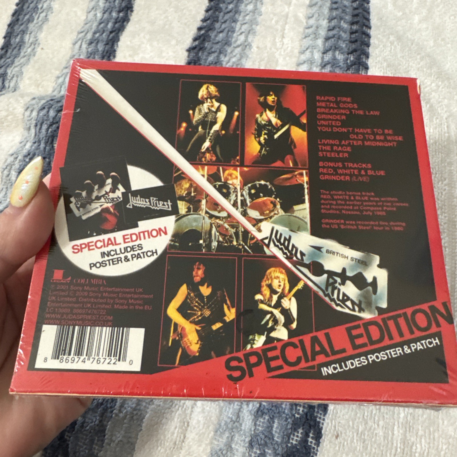 NEW* JUDAS PRIEST- BRITISH STEEL CD Special EDT 2 BONUS TRACKS *POSTER & PATCH*