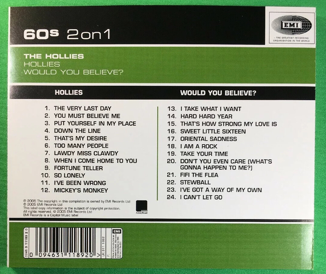 The Hollies + Would You Believe? by The Hollies (CD, 2005, EMI) Made In The EU