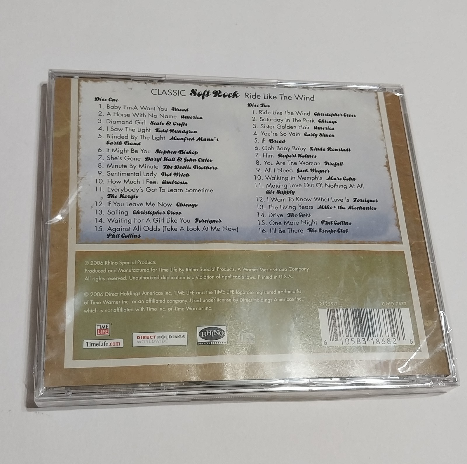 TIME LIFE MUSIC CLASSIC SOFT ROCK-RIDE LIKE THE WIND V/A 31 TRACK 2 CD SET NEW
