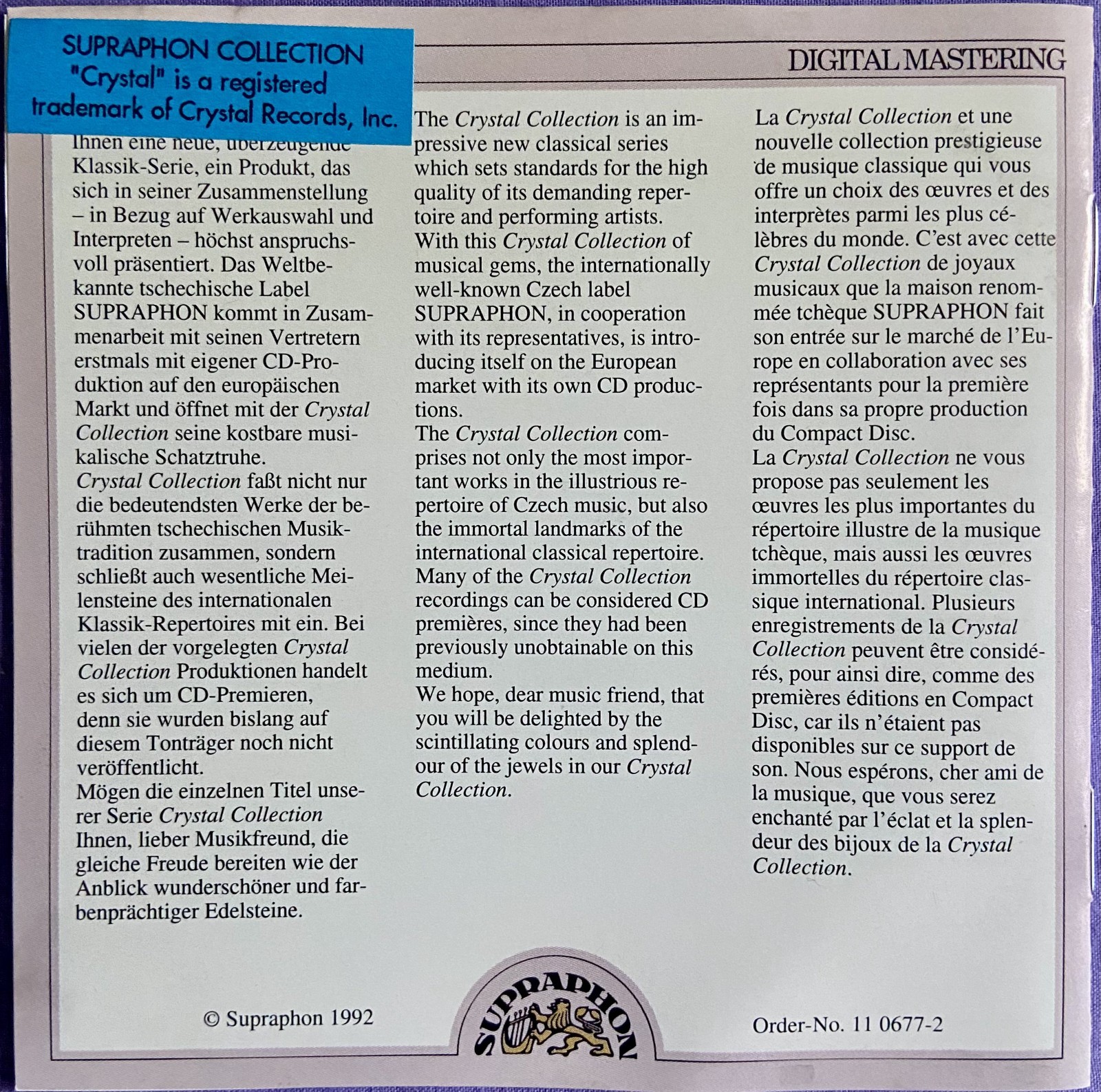 Haydn: The Seven Last Words & Symphony No.88 - Munclinger CD 1992 Supraphon