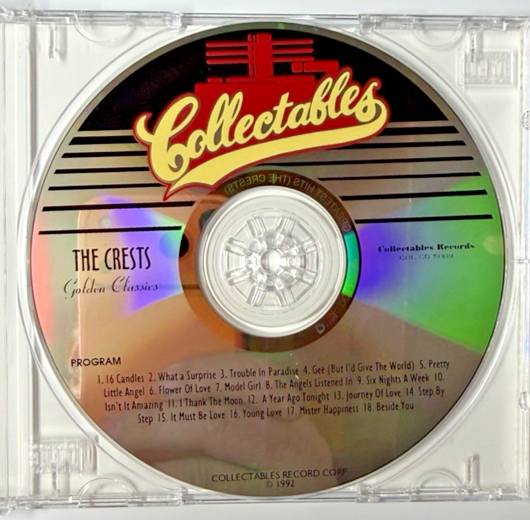 The Crests – Greatest Hits (1992 US CD • Signed Front Cover • Collectables)
