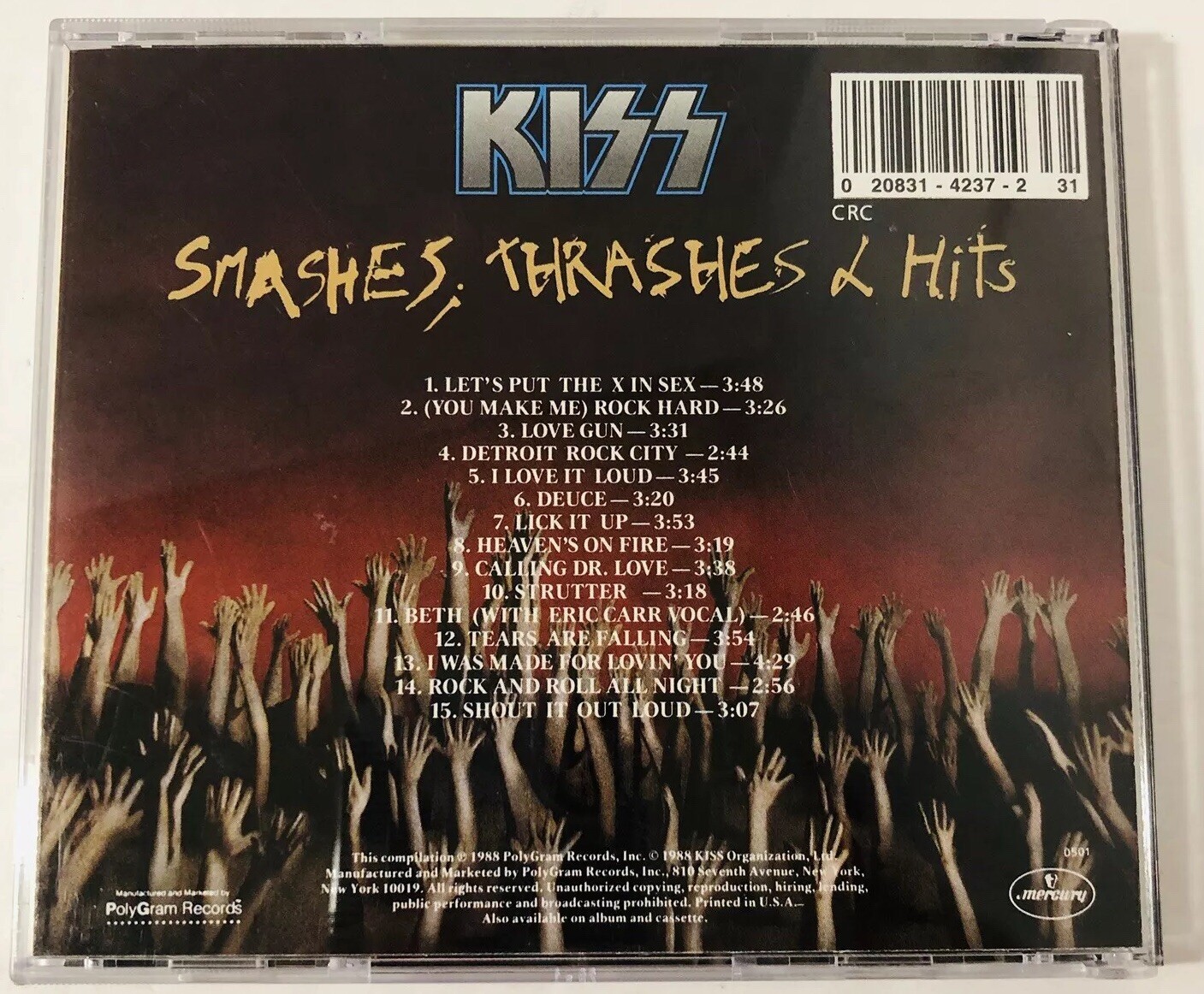 Kiss Smashes Thrashes & Hits CD Love Gun Detroit Rock City K