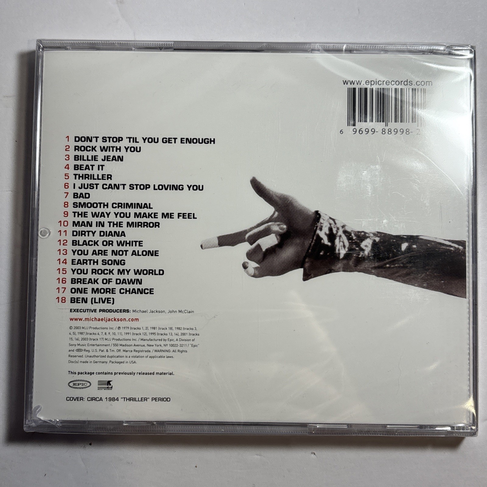 Michael Jackson: Number Ones CD Like New Cracks On Front Of Case
