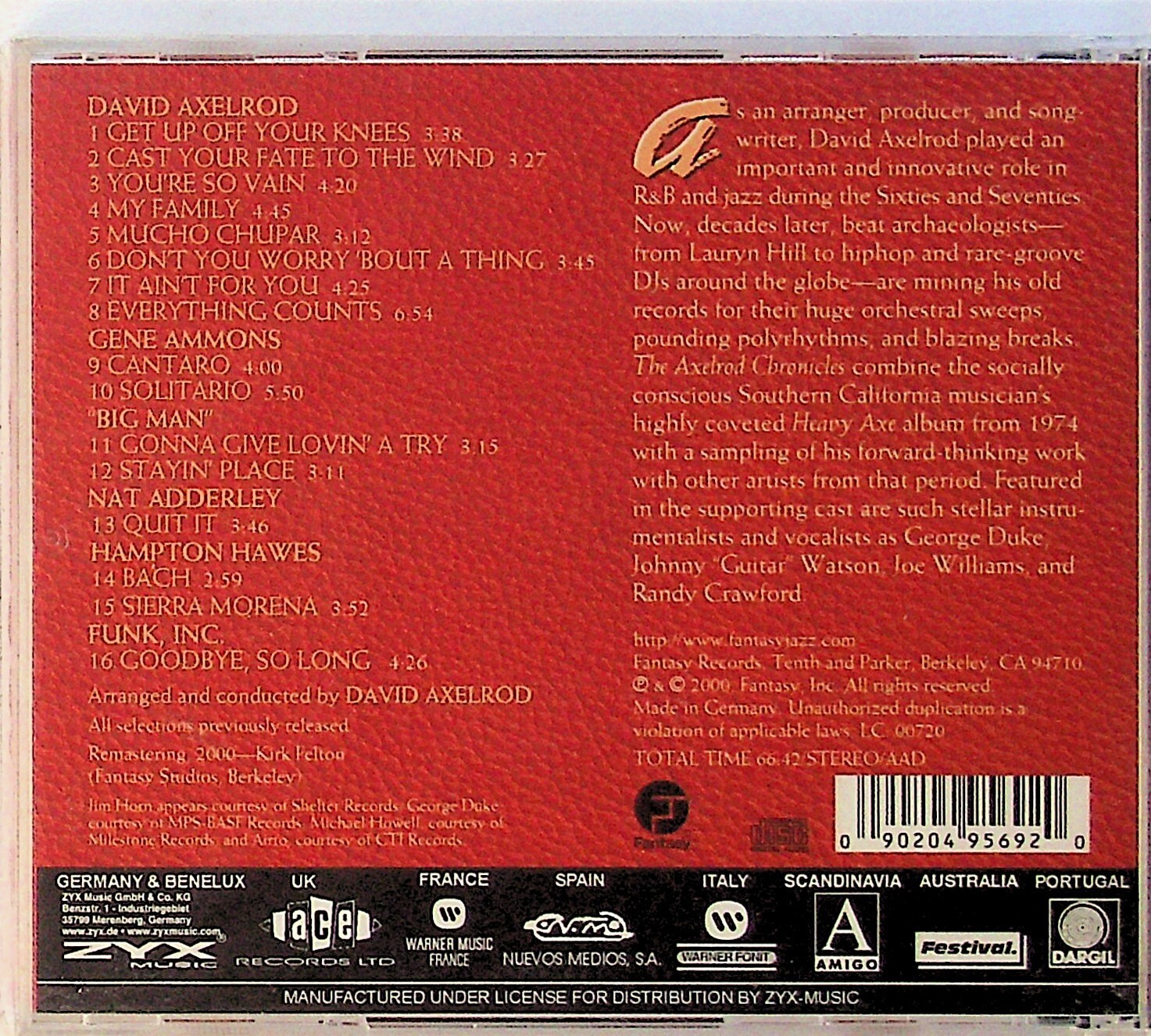 David Axelrod -The Chronicles CD -NEW -2000 (Heavy Axe Album + Other Tracks)
