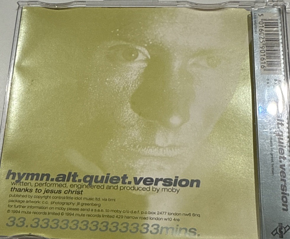 EXCLUSIVE UK 33 Min RADIO REMIX by Moby “Hymn.alt.quiet.version” 1994 CD Single!