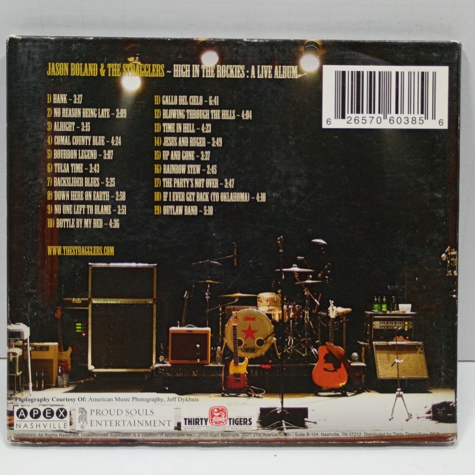 Jason Boland & The Stragglers High In The Rockies Live Album (CD, 2010) Digipak