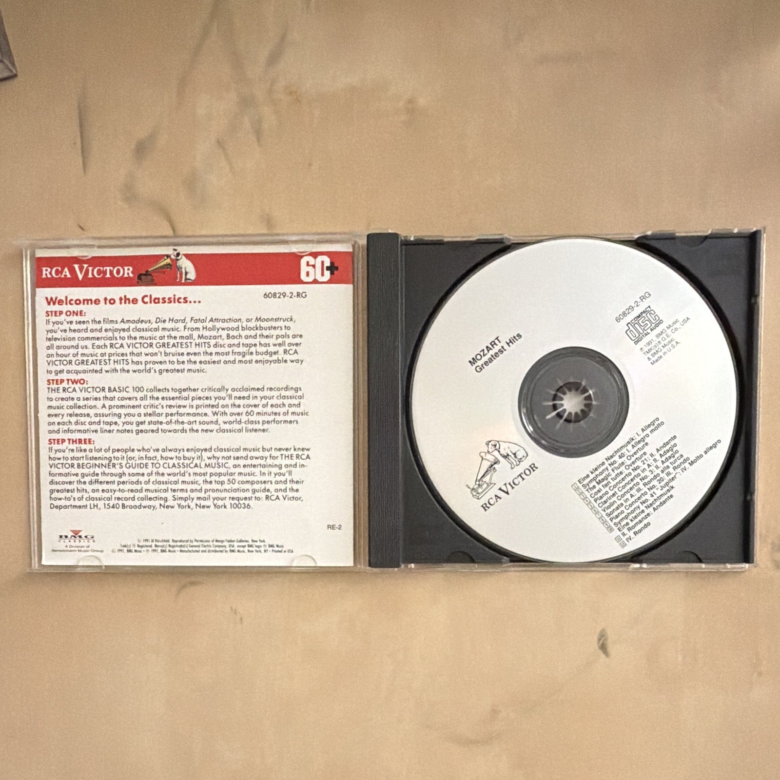 RCA Victor Mozart Greatest Hits CD Album 1991 60829-2-RG Jewel Case Classical