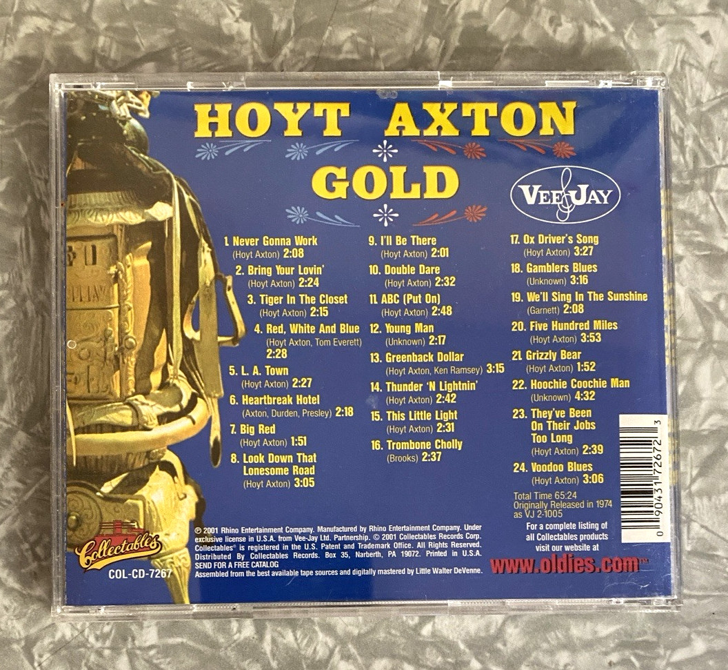 Hoyt Axton Gold CD Collectables Vee Jay Oldies Rhino 2001 Excellent Disc