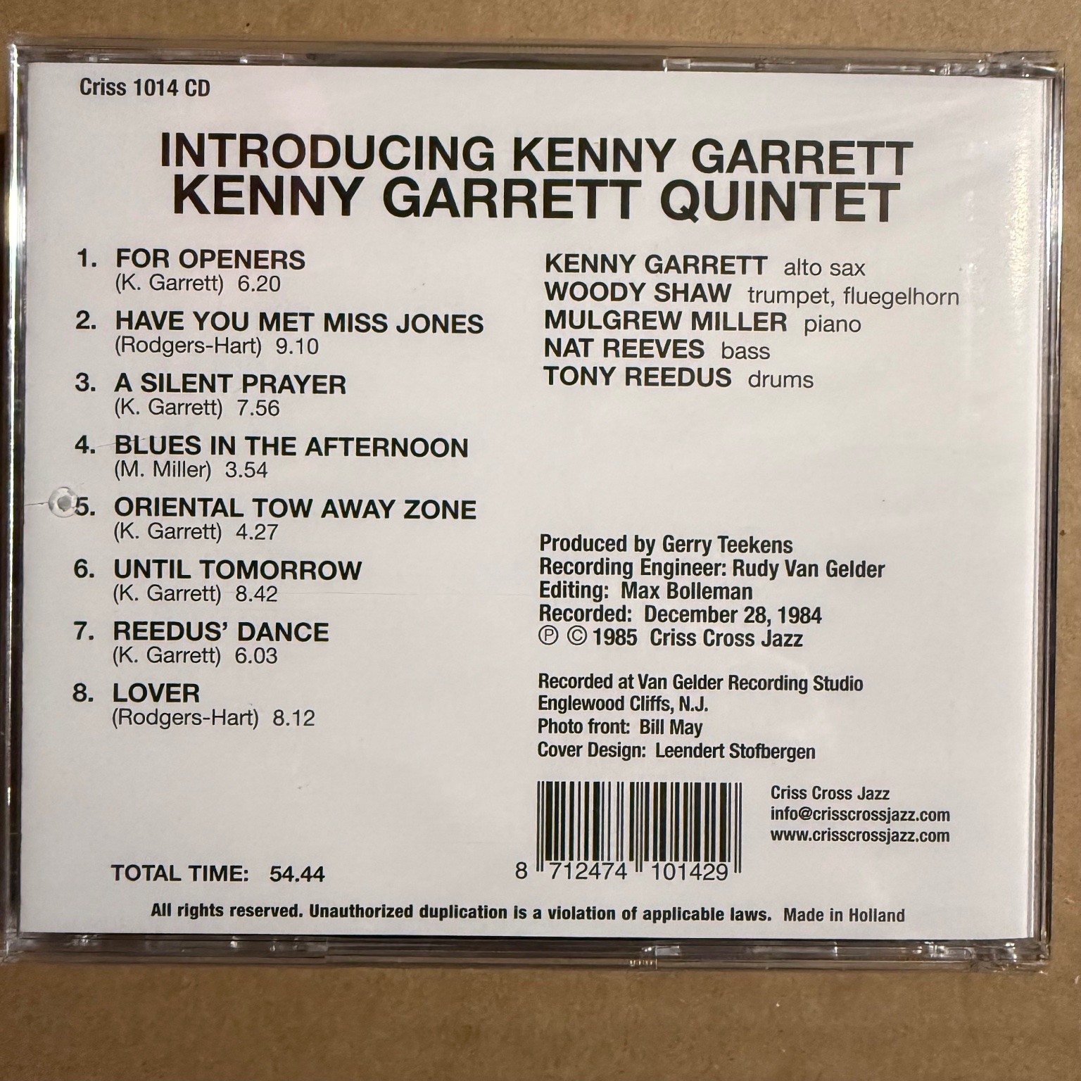 Kenny Garrett – Introducing Kenny Garrett CD 1985 Jazz Criss Cross Jazz