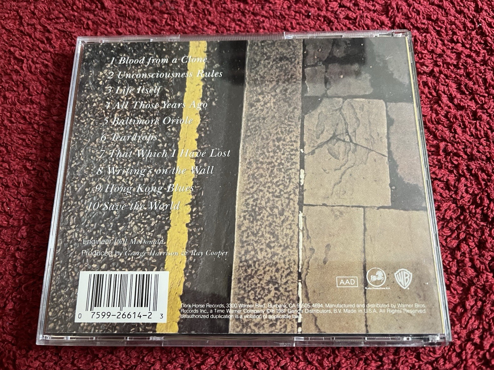 George Harrison Somewhere In England CD 1991 superior US cover