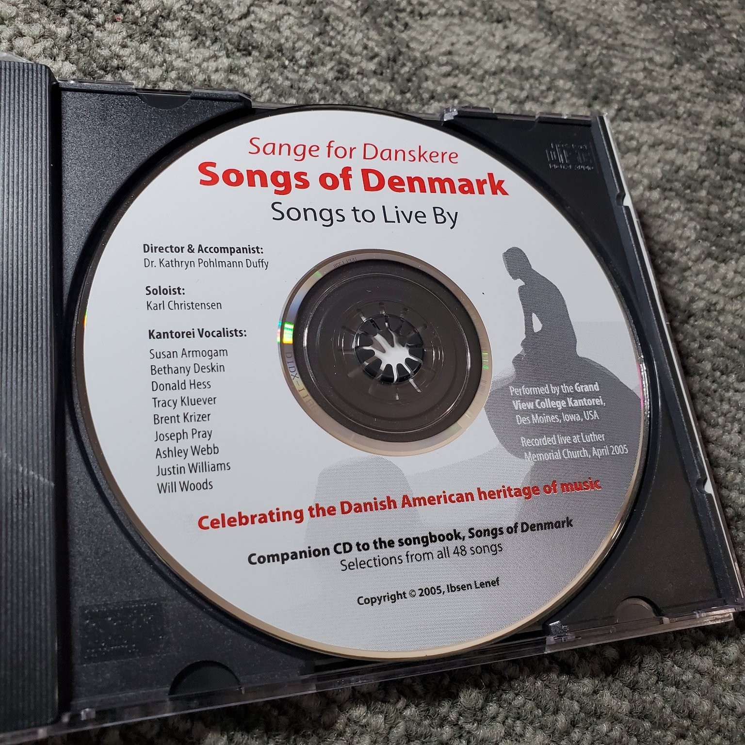 Songs of Denmark CD 2005 Danish American Heritage Grand View College Kantorei