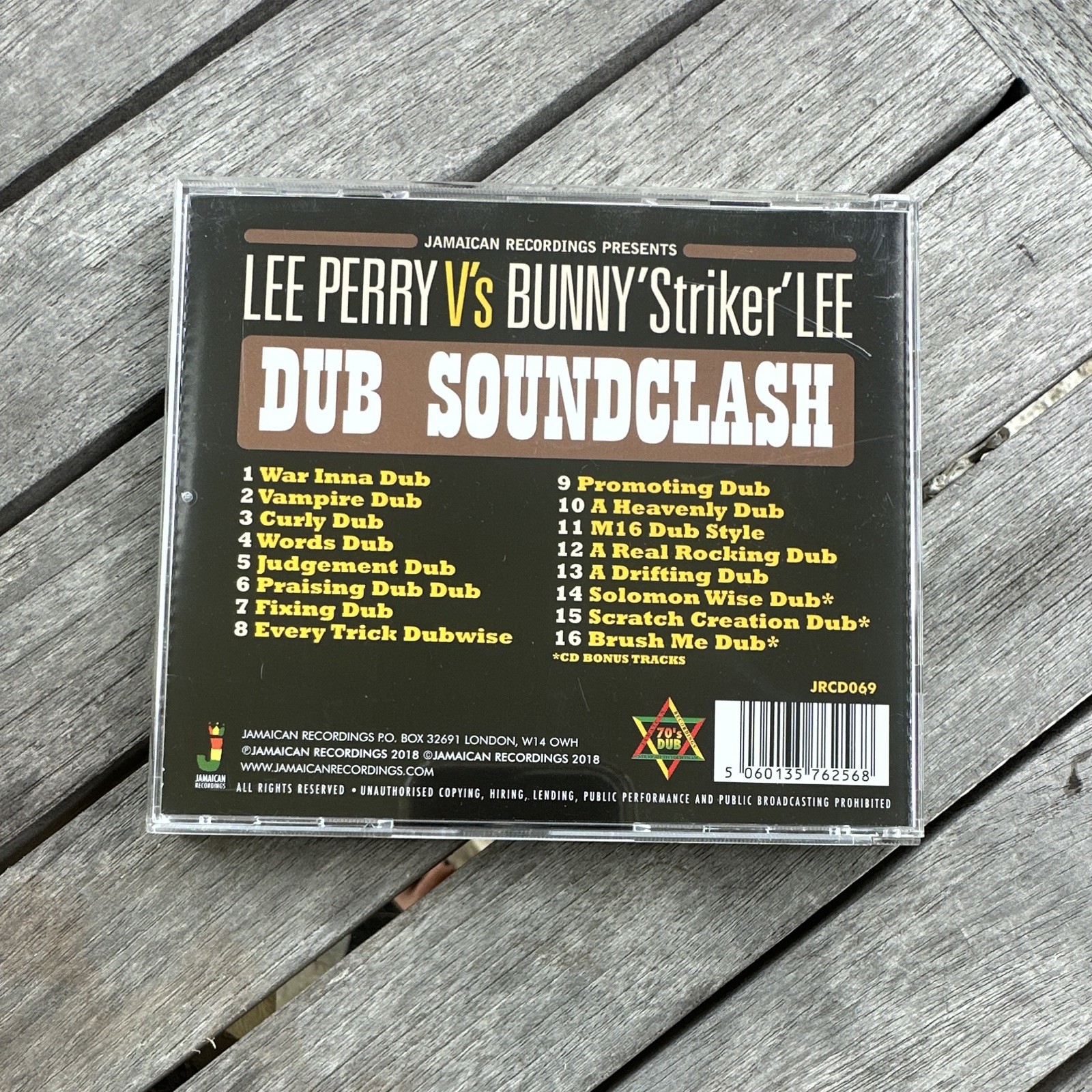 Lee Perry & Bunny Lee Dub Soundclash CD Jamaican Recordings 2018 JRCD069