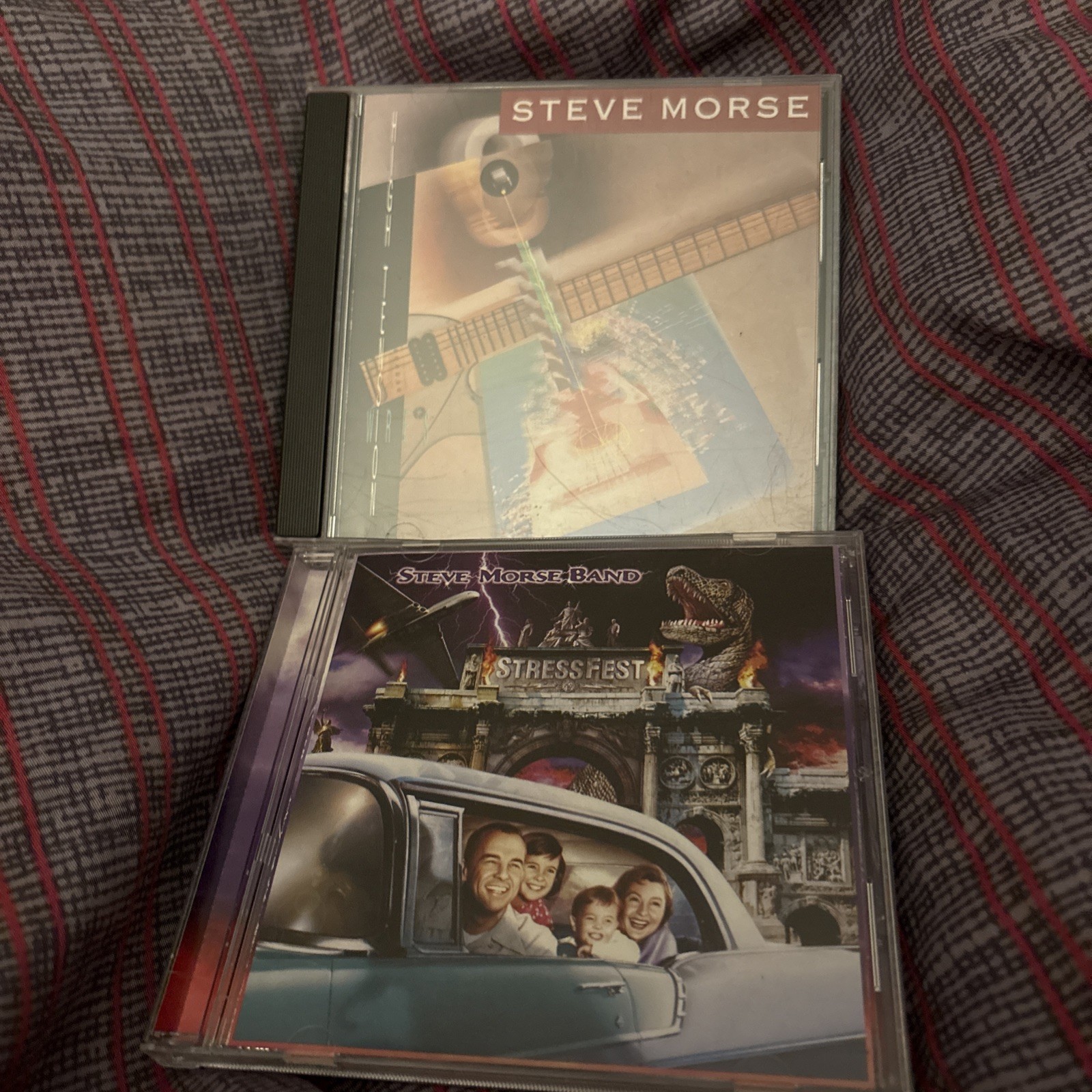 Lot of 2 CDs by Steve Morse Band (High Tension, Stress Test) Guitar Slinger!