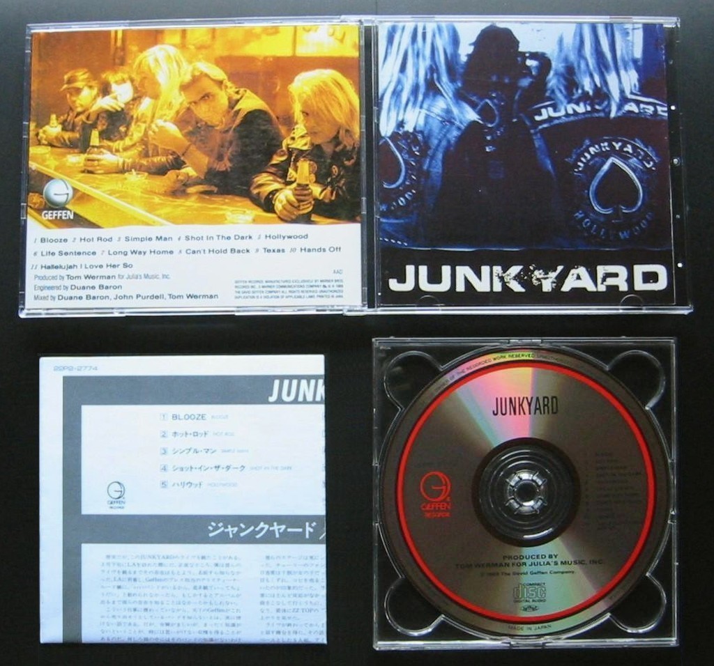 JUNKYARD s/t 1989 JAPAN 1ST PRESS CD 22P2-2774 OOP GLAM Earl Slick LITTLE CAESAR