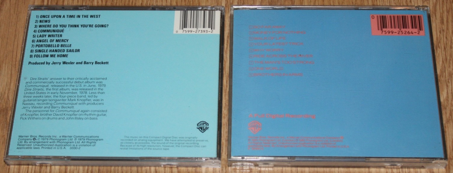 Dire Straits 2 CD Lot: "Communique" and "Brothers In Arms"