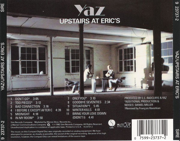 Yaz – Upstairs at Eric’s (Sire/Mute CD Reissue • SRC Pressing)
