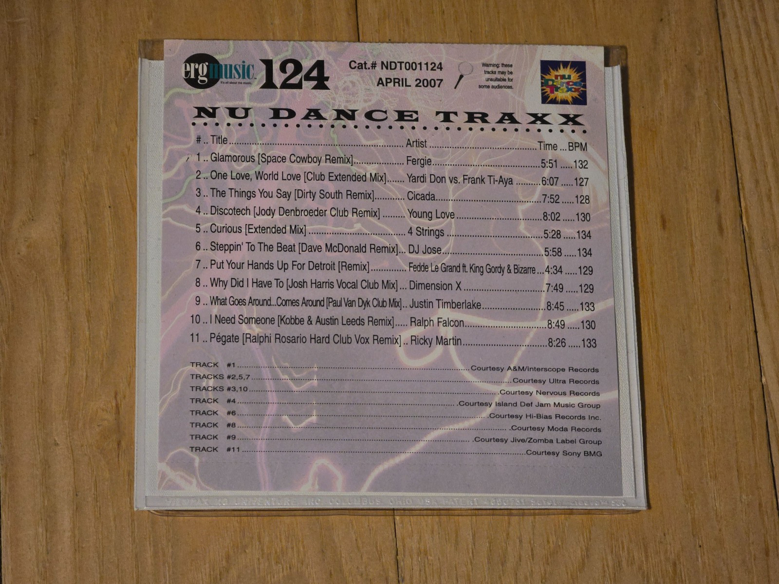ERG Nu Dance Traxx CD, Volume 124 ~ MINT