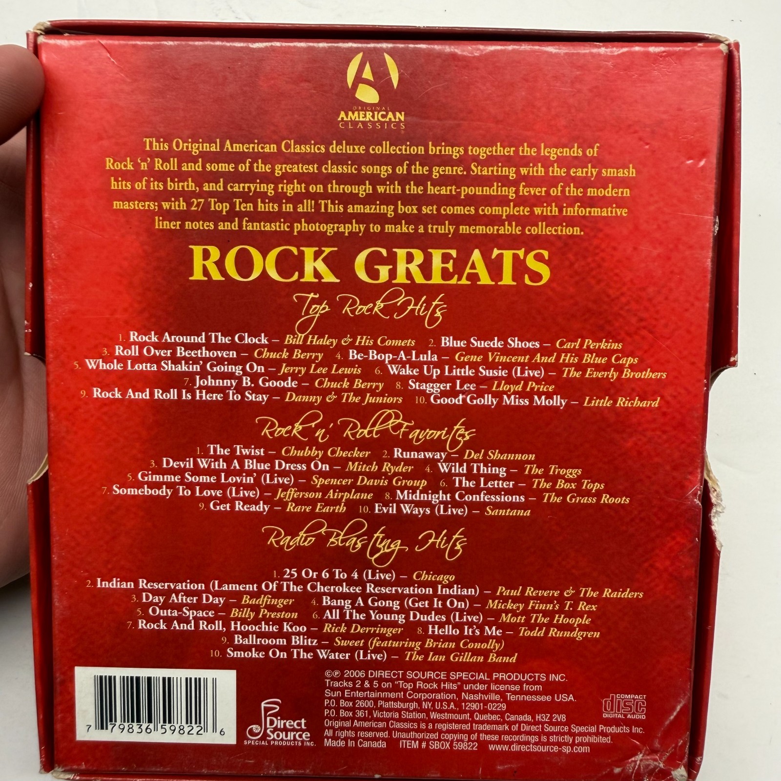 Rock Greats: Original American Classics - 2006 - 3 CD Collection Box Set - USED