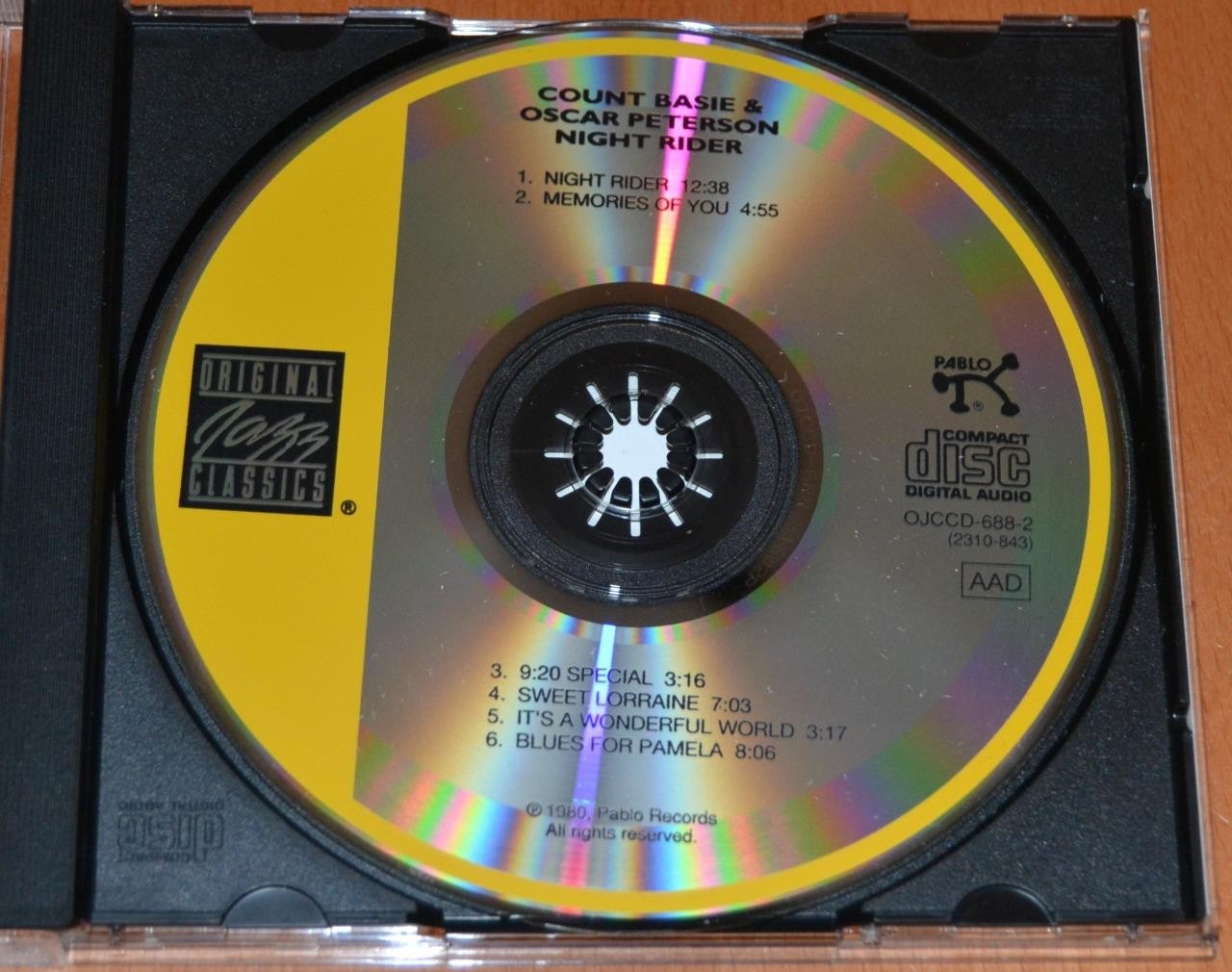 Count Basie & Oscar Peterson - Night Rider - 1992 US OJC CD