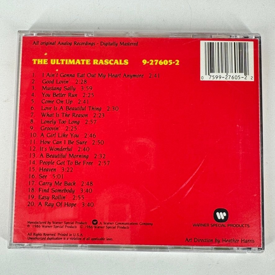 The Rascals – The Ultimate Rascals CD 1986 Pop Rock Soul Warner Special
