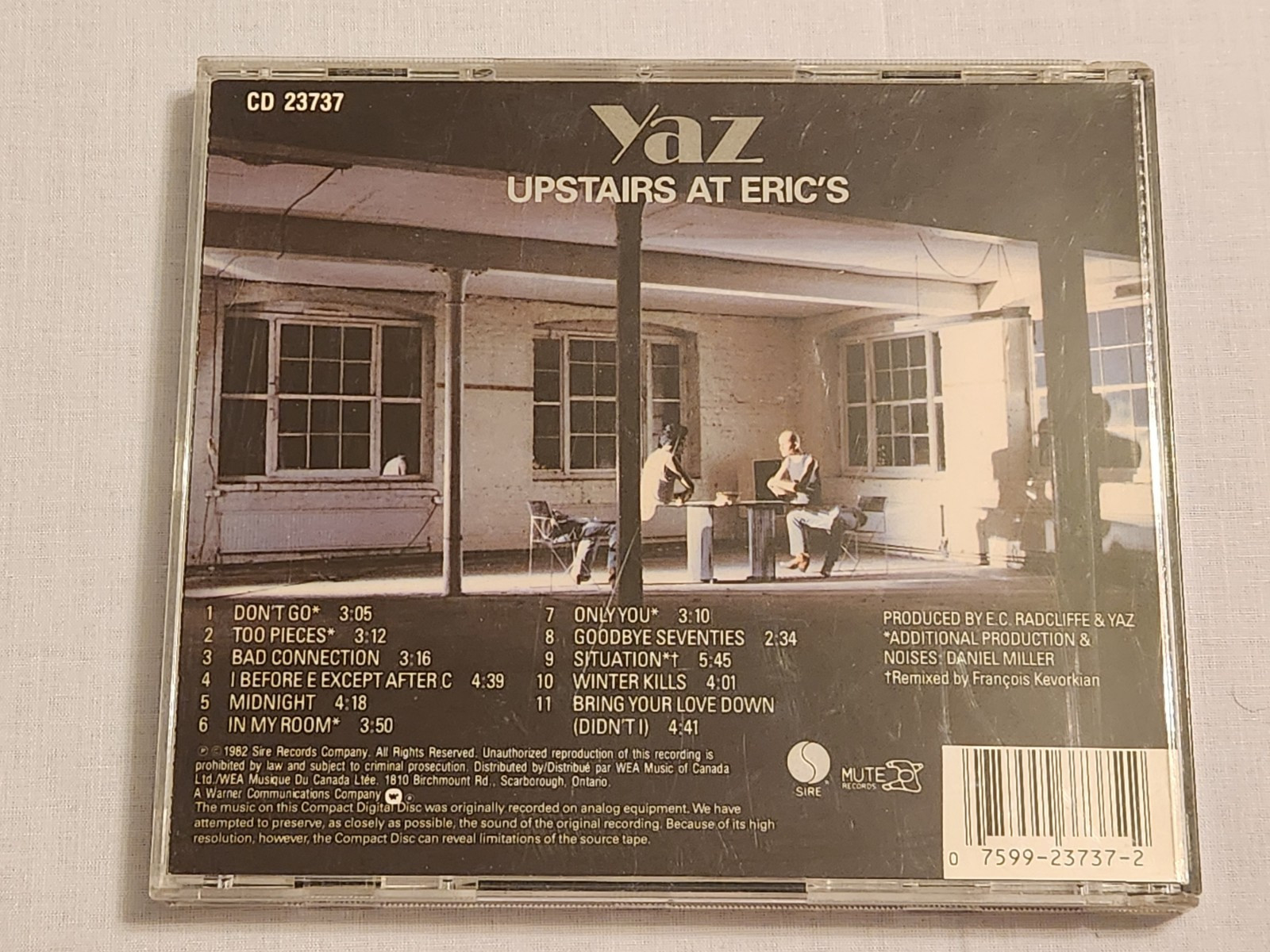 Yaz - Upstairs at Eric's CD 1982 Sire Records (CD 23737) Reissue