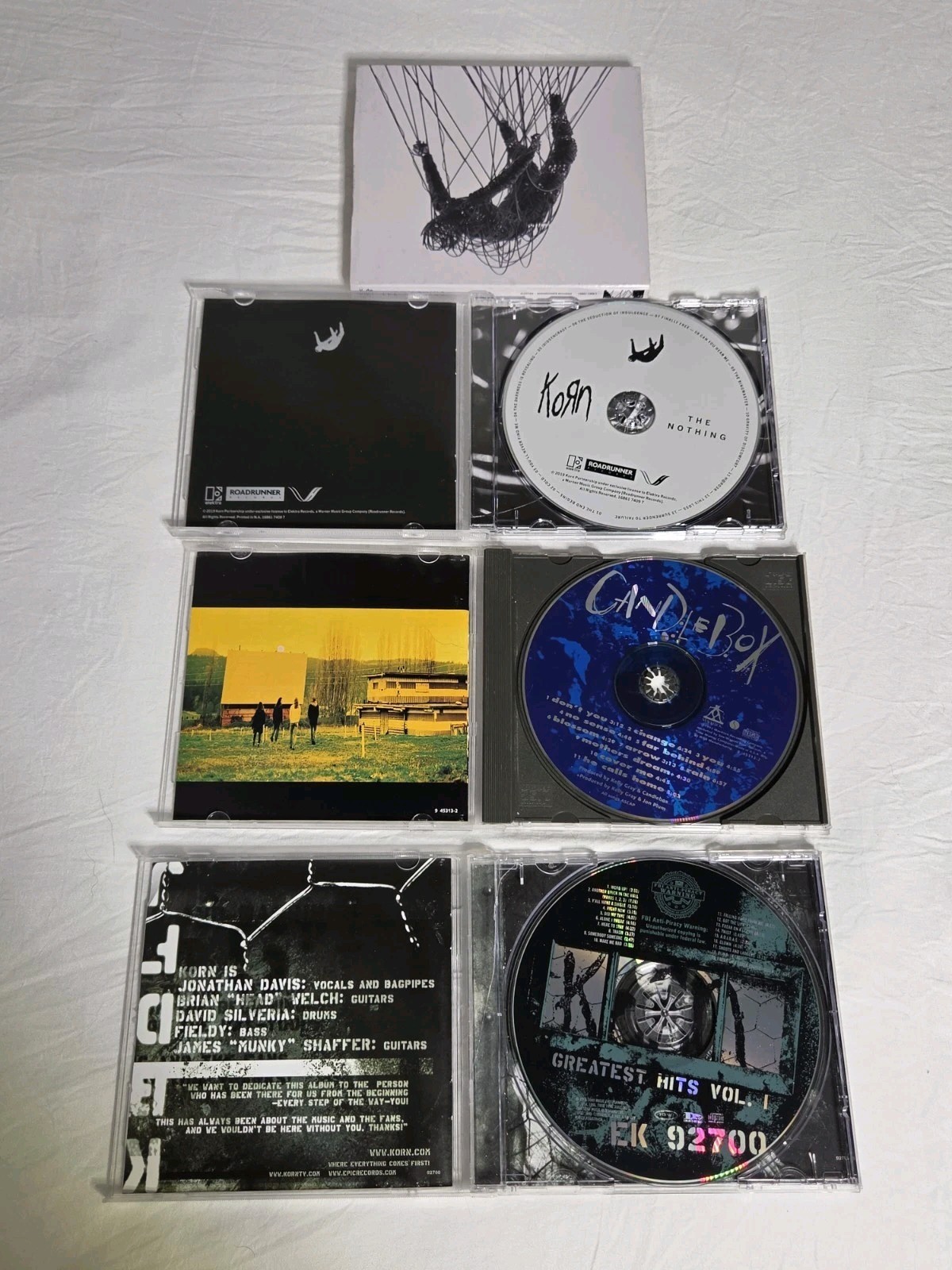 KORN-(CD) Lot Of 3 Cds Excellent No Scratches Candlebox, Grt Hits 1, The Nothing
