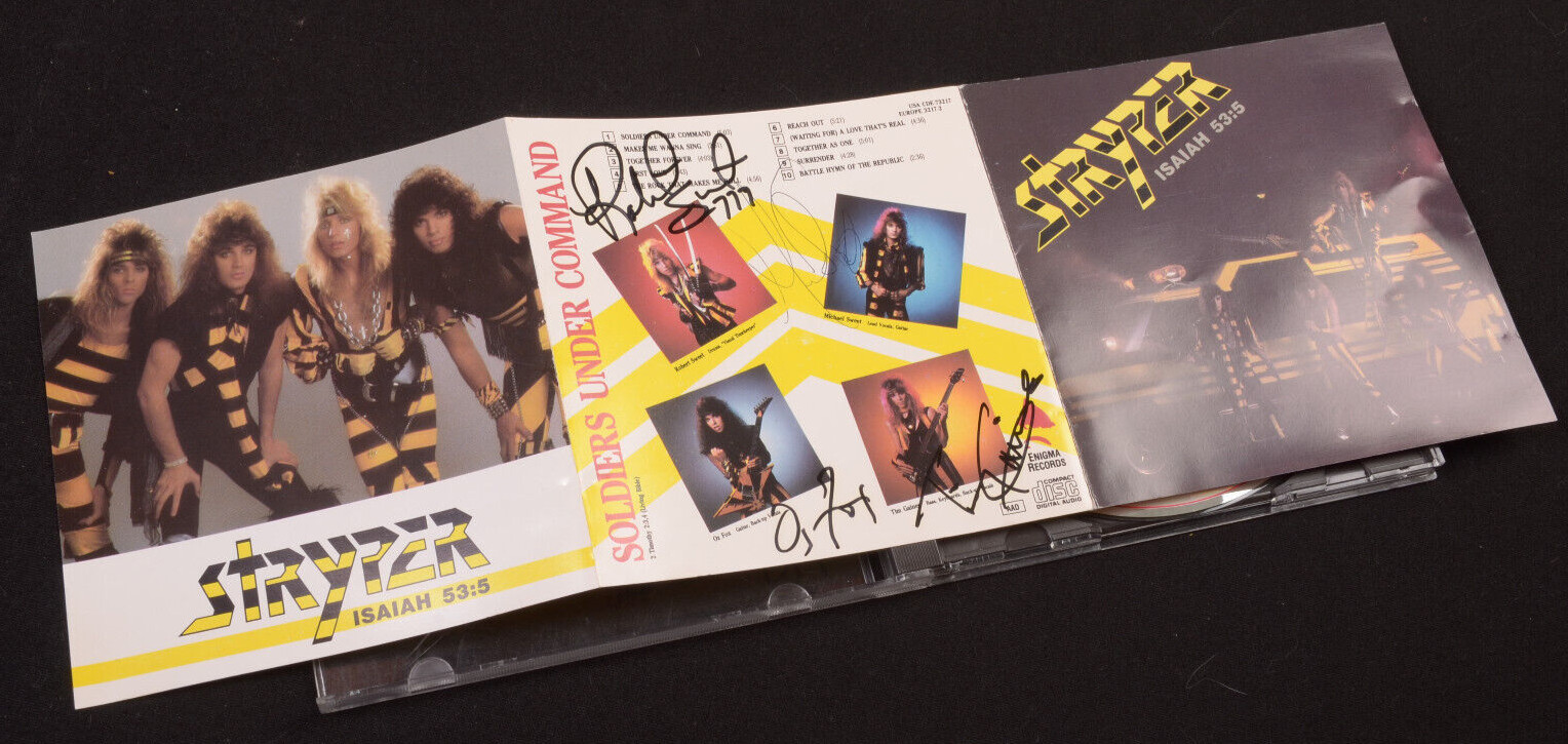 Stryper Soldiers Under Command CD 1985 Enigma Rec Autographed Christian Metal