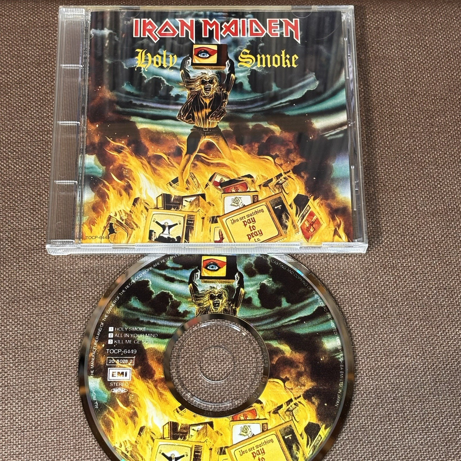 IRON MAIDEN Holy Smoke JAPAN 5" MAXI CD TOCP-6449 w/ PS 3 tracks 1990 issue
