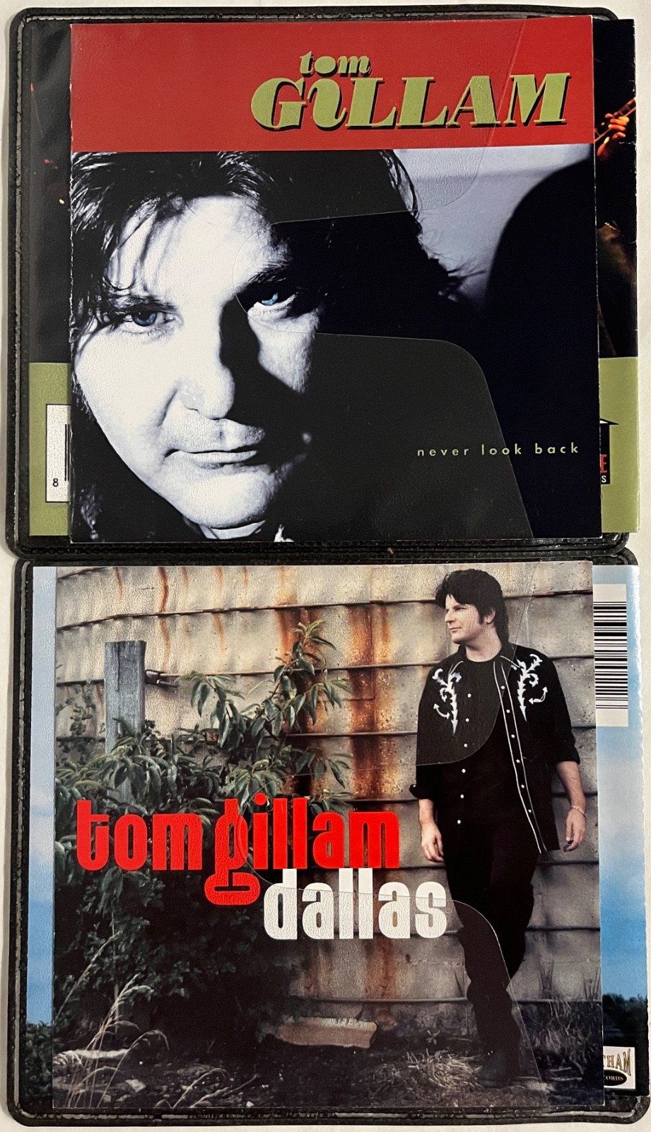 Tom Gillam CD set - lot of 2 CDs (no jewel cases) Never Look Back & Dallas