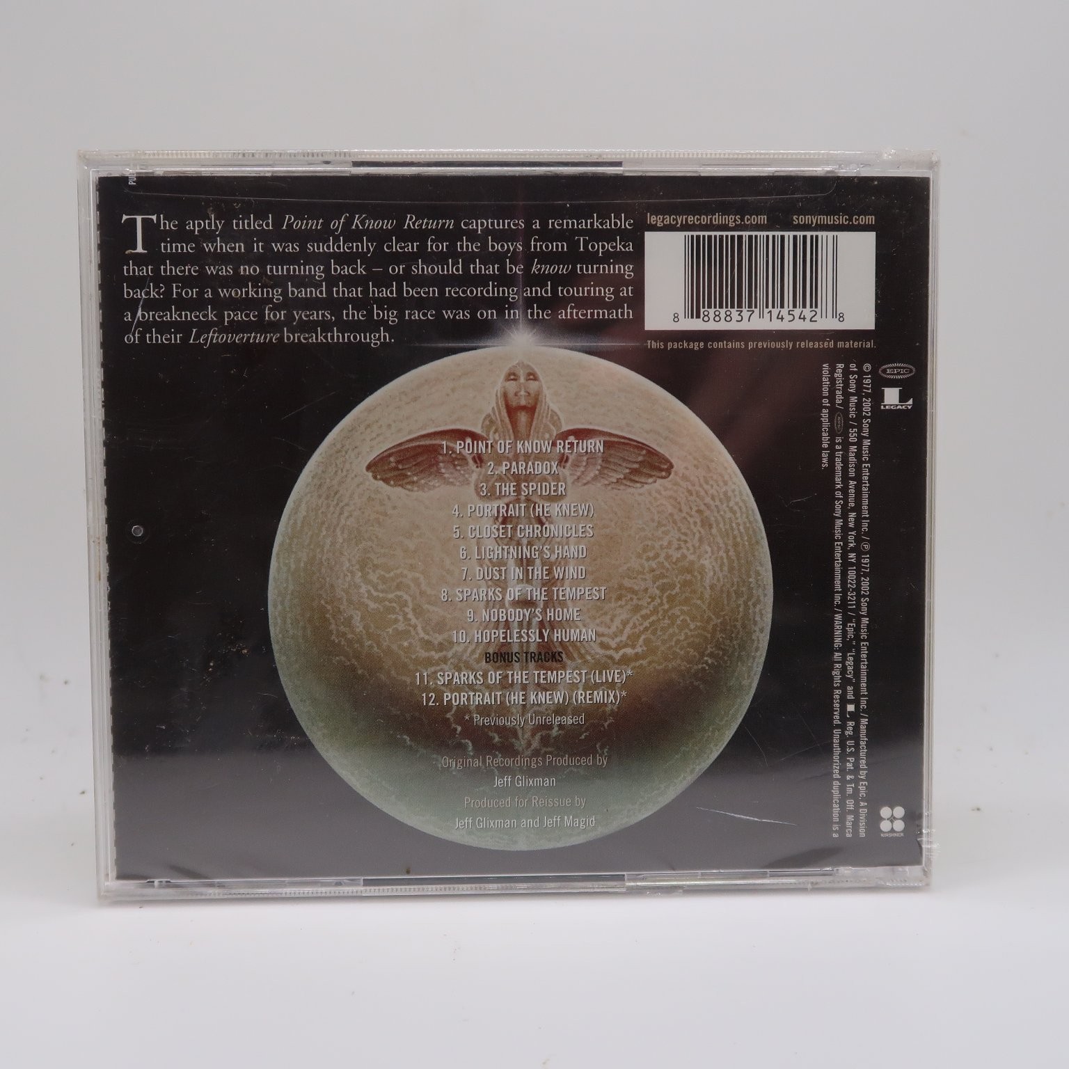 Kansas – Point of Know Return CD 2011 Legacy Recordings Prog Rock Classic Rock