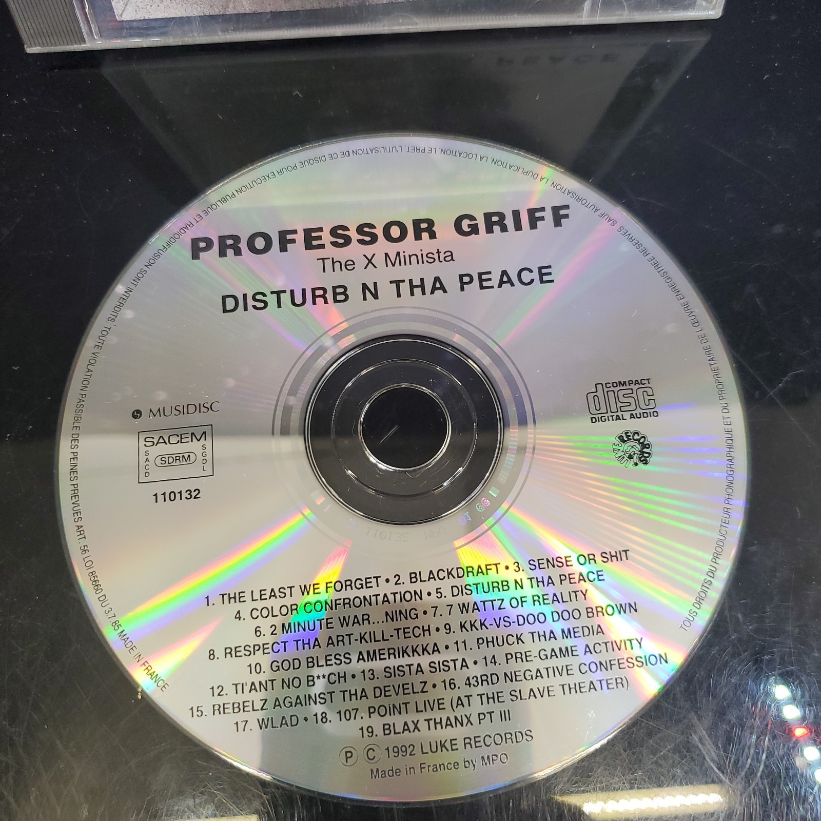 PROFESSOR GRIFF • Disturb N Tha Peace X Minista 1992 Luke Records Public Enemy