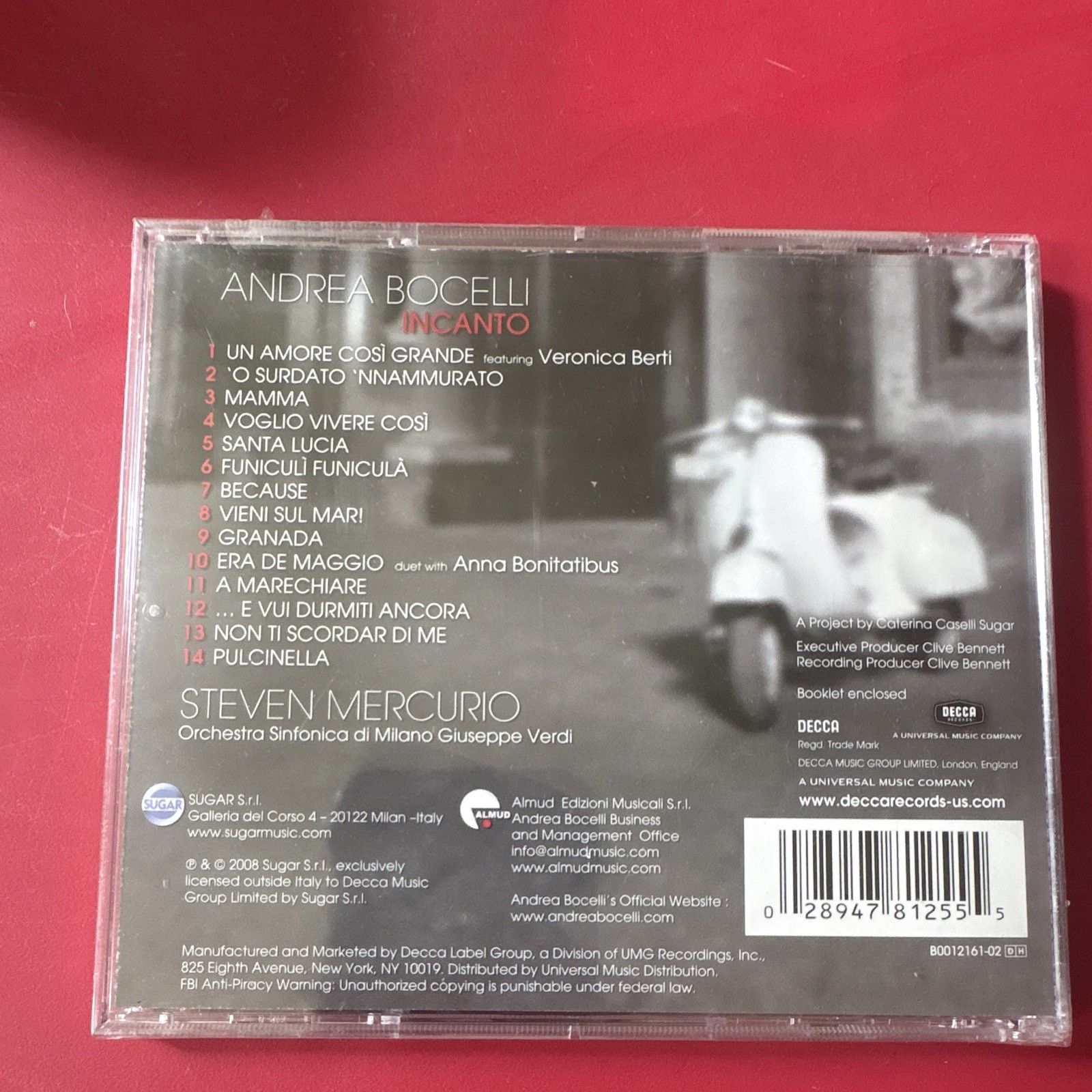 Andrea Bocelli Incanto CD Decca 2008 B0012161-02 Classical Album